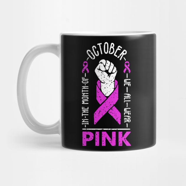 in october we wear pink breast cancer awareness day on october 2021 for women with or who support the pink ribbon by A Comic Wizard